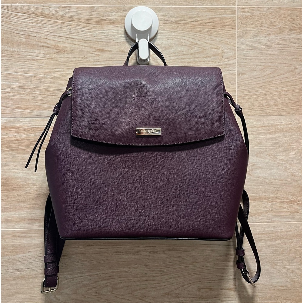 Leather Dark Purple Flap Kate Spade Backpack